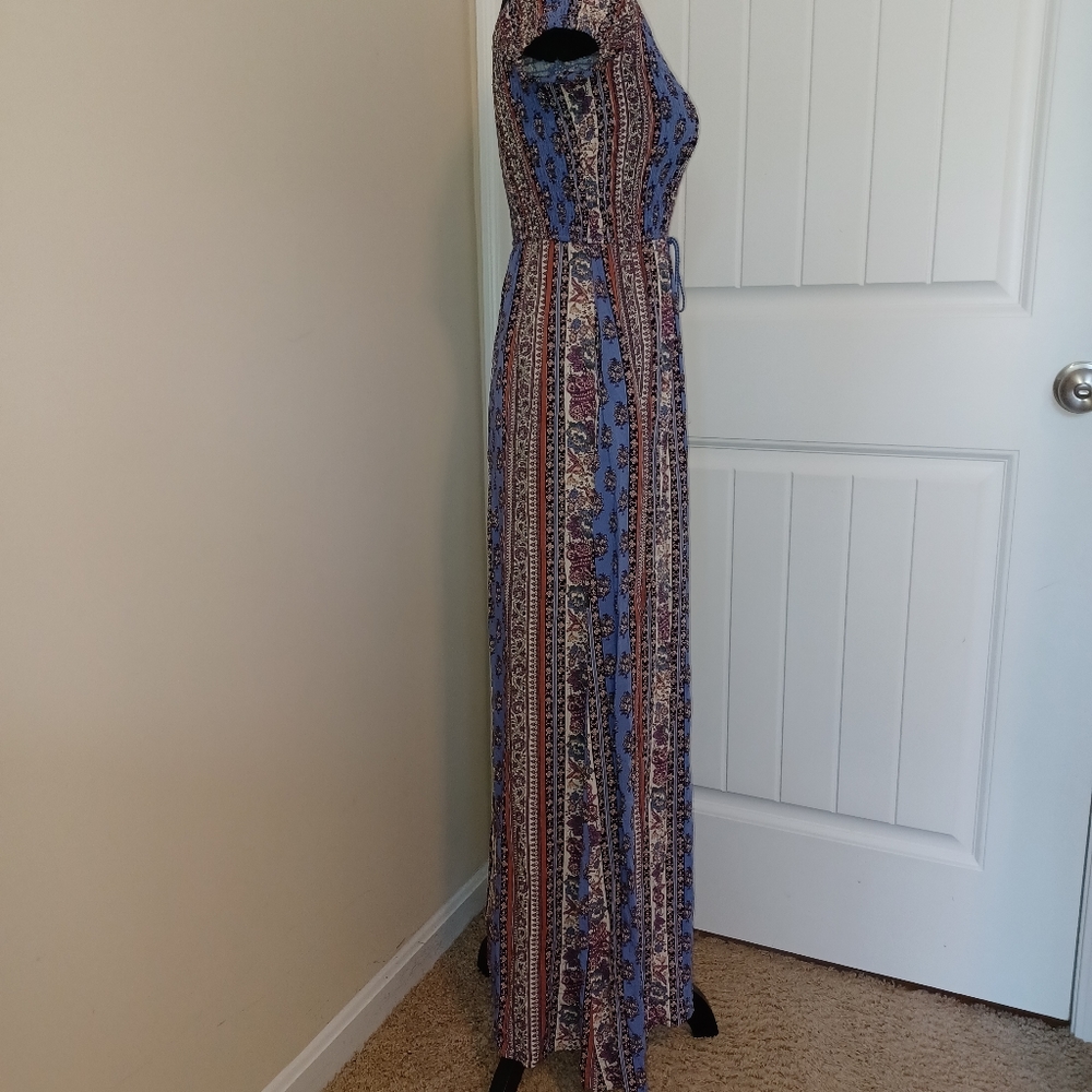 Band of Gypsies Boho Smocked Maxi Dress Women's Sz Small - Picture 5 of 12